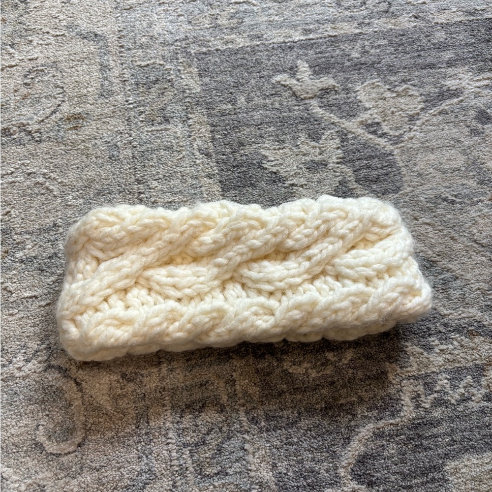 LOFT Ivory Textured Knit Headband